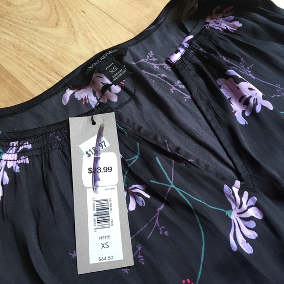 Floral Black Top/Blouse - Picture 3 of 4